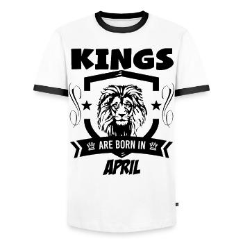 April Geburtstag Geschenk Könige geboren Geburt - Männer Kontrast-T-Shirt - Weiß/Schwarz - Vorne - AI Model Female 172 light (172cm) & AI Model Male 178 dark (178cm)