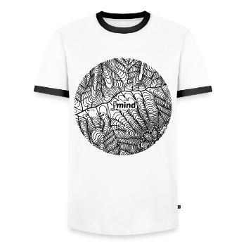 Tee-Baum Mind Map - Männer Kontrast-T-Shirt - Weiß/Schwarz - Vorne - AI Model Female 172 light (172cm) & AI Model Male 178 dark (178cm)