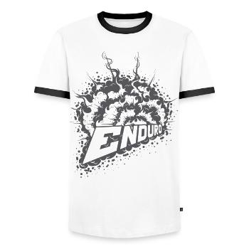 Enduro BlowUp - Men's Ringer Shirt - white/black - Front - AI Model Female 172 light (172cm) & AI Model Male 178 dark (178cm)