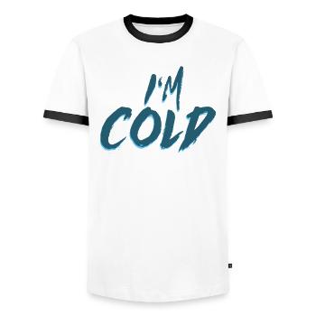 J'ai froid - j'ai froid, cadeau d'hiver froid - T-shirt contrasté Homme - blanc/noir - Devant - AI Model Female 172 light (172cm) & AI Model Male 178 dark (178cm)