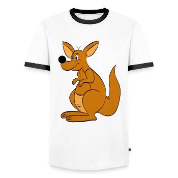 Kangaroo kangaroo - Men's Ringer Shirt - white/black - Front - AI Model Female 172 light (172cm) & AI Model Male 178 dark (178cm)