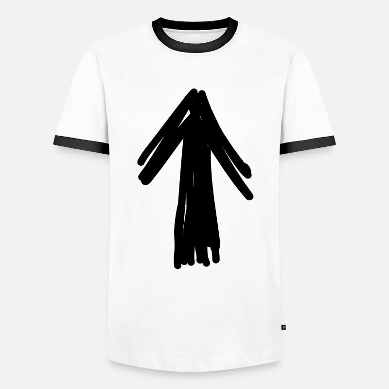 Pfeil - Männer Kontrast-T-Shirt - Weiß/Schwarz