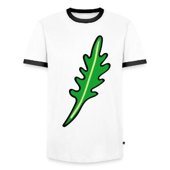 Rucola Pflanze Gemüse - Männer Kontrast-T-Shirt - Weiß/Schwarz - Vorne - AI Model Female 172 light (172cm) & AI Model Male 178 dark (178cm)