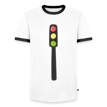 Ampel - Männer Kontrast-T-Shirt - Weiß/Schwarz - Vorne - AI Model Female 172 light (172cm) & AI Model Male 178 dark (178cm)