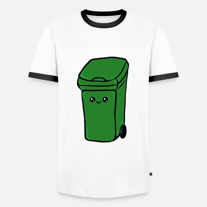 Müll - Männer Kontrast-T-Shirt - Weiß/Schwarz