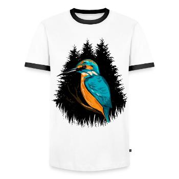 Kingfisher Carp Fishing Carphunter - T-shirt contrasté Homme - blanc/noir - Devant - AI Model Female 172 light (172cm) & AI Model Male 178 dark (178cm)
