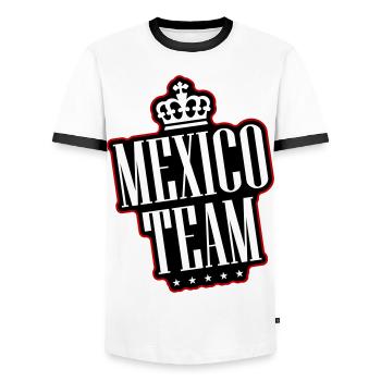 Mexico Team - Men's Ringer Shirt - white/black - Front - AI Model Female 172 light (172cm) & AI Model Male 178 dark (178cm)