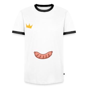 Alexis roi barbecue cadeau alexis fêtes - T-shirt contrasté Homme - blanc/noir - Devant - AI Model Female 172 light (172cm) & AI Model Male 178 dark (178cm)