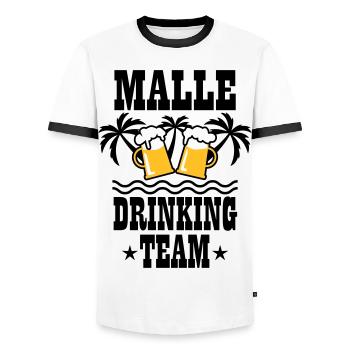 08 Malle Drinking Team Beer Mass Bier Party - Männer Kontrast-T-Shirt - Weiß/Schwarz - Vorne - AI Model Female 172 light (172cm) & AI Model Male 178 dark (178cm)