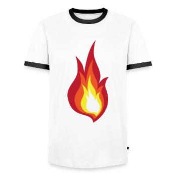Feuer Kostüm Flamme - es leuchtet Feuerwerk - Männer Kontrast-T-Shirt - Weiß/Schwarz - Vorne - AI Model Female 172 light (172cm) & AI Model Male 178 dark (178cm)