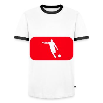 Fußballspieler Geschenk Fußball Fan Fußballer - Männer Kontrast-T-Shirt - Weiß/Schwarz - Vorne - AI Model Female 172 light (172cm) & AI Model Male 178 dark (178cm)