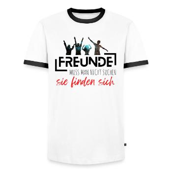 Beste Freunde FREUND Kumpel Kumpels - Männer Kontrast-T-Shirt - Weiß/Schwarz - Vorne - AI Model Female 172 light (172cm) & AI Model Male 178 dark (178cm)