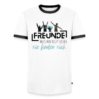 Beste Freunde FREUND Kumpel Kumpels - Geschenkidee - Männer Kontrast-T-Shirt - Weiß/Schwarz - Vorne - AI Model Female 172 light (172cm) & AI Model Male 178 dark (178cm)