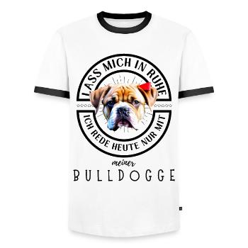 Bulldogge Bulldog Bulldoggen - Männer Kontrast-T-Shirt - Weiß/Schwarz - Vorne - AI Model Female 172 light (172cm) & AI Model Male 178 dark (178cm)