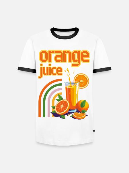 Orange Juice - Men's Ringer Shirt - white/black