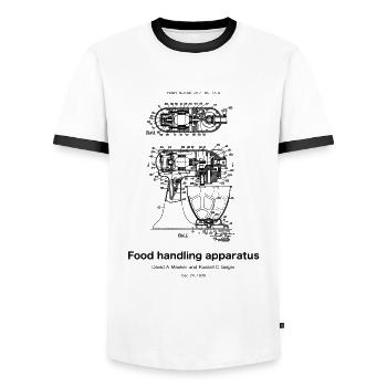 Appareil de manipulation des aliments - T-shirt contrasté Homme - blanc/noir - Devant - AI Model Female 172 light (172cm) & AI Model Male 178 dark (178cm)
