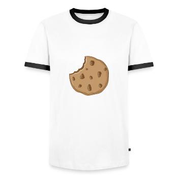 Biscuits fourrés au chocolat - T-shirt contrasté Homme - blanc/noir - Devant - AI Model Female 172 light (172cm) & AI Model Male 178 dark (178cm)