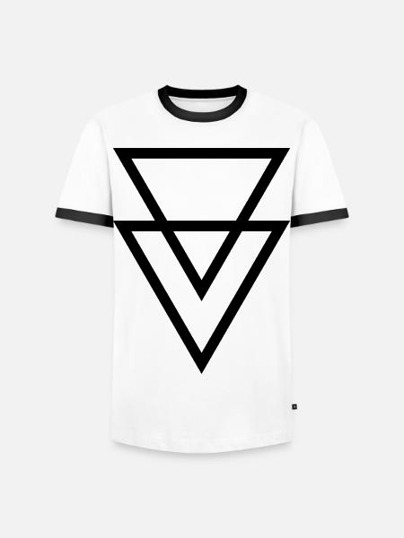 Triangles Symbols Vector - Men's Ringer Shirt - white/black