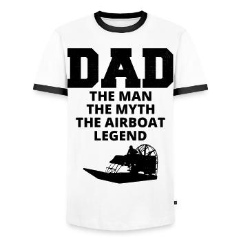 Airboat Fanboat Airboating Papa Fête des Pères - T-shirt contrasté Homme - blanc/noir - Devant - AI Model Female 172 light (172cm) & AI Model Male 178 dark (178cm)