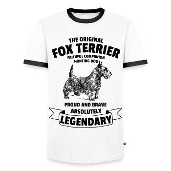 Légendaire Fox Terrier Dog Classic Retro Vintage - T-shirt contrasté Homme - blanc/noir - Devant - AI Model Female 172 light (172cm) & AI Model Male 178 dark (178cm)