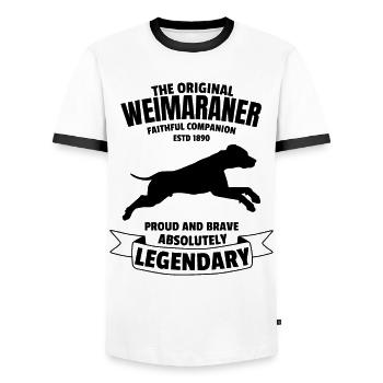 Légendaire Weimaraner Classic Vintage Retro - T-shirt contrasté Homme - blanc/noir - Devant - AI Model Female 172 light (172cm) & AI Model Male 178 dark (178cm)