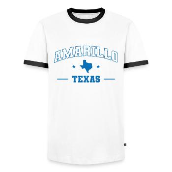 Amarillo Texas State of the USA Americas - Men's Ringer Shirt - white/black - Front - AI Model Female 172 light (172cm) & AI Model Male 178 dark (178cm)