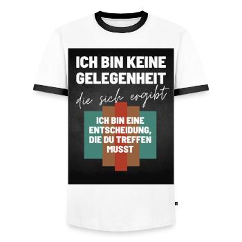 Das Ich Bin eine Entscheidung Keine Option - Männer Kontrast-T-Shirt - Weiß/Schwarz - Vorne - AI Model Female 172 light (172cm) & AI Model Male 178 dark (178cm)