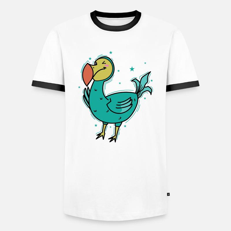 Dodo Bird from Mauritius - Men's Ringer Shirt - white/black