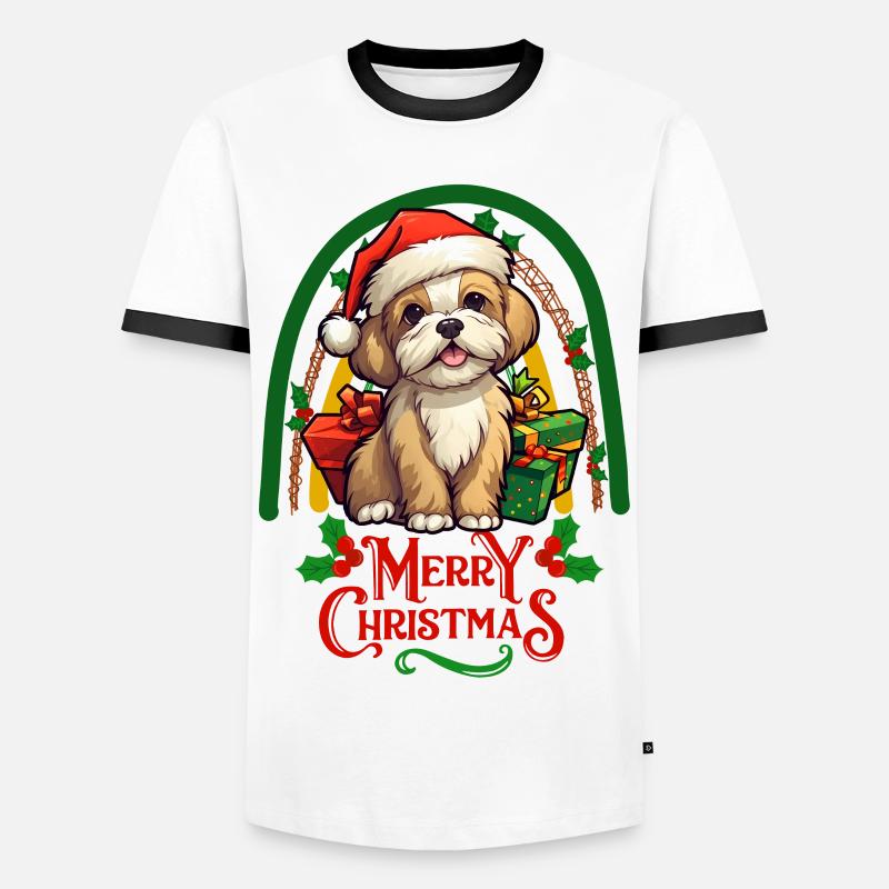 Lhasa Apso Christmas - Men's Ringer Shirt - white/black