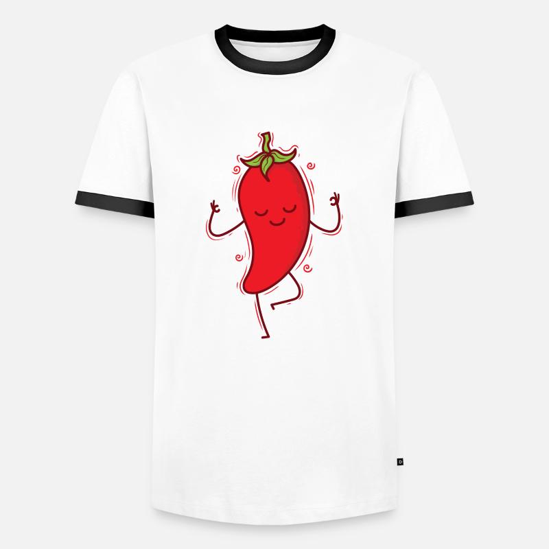 Dancing Chili Spice Scoville - Men's Ringer Shirt - white/black