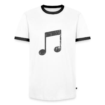 Noten Musik Ton - Männer Kontrast-T-Shirt - Weiß/Schwarz - Vorne - AI Model Female 172 light (172cm) & AI Model Male 178 dark (178cm)