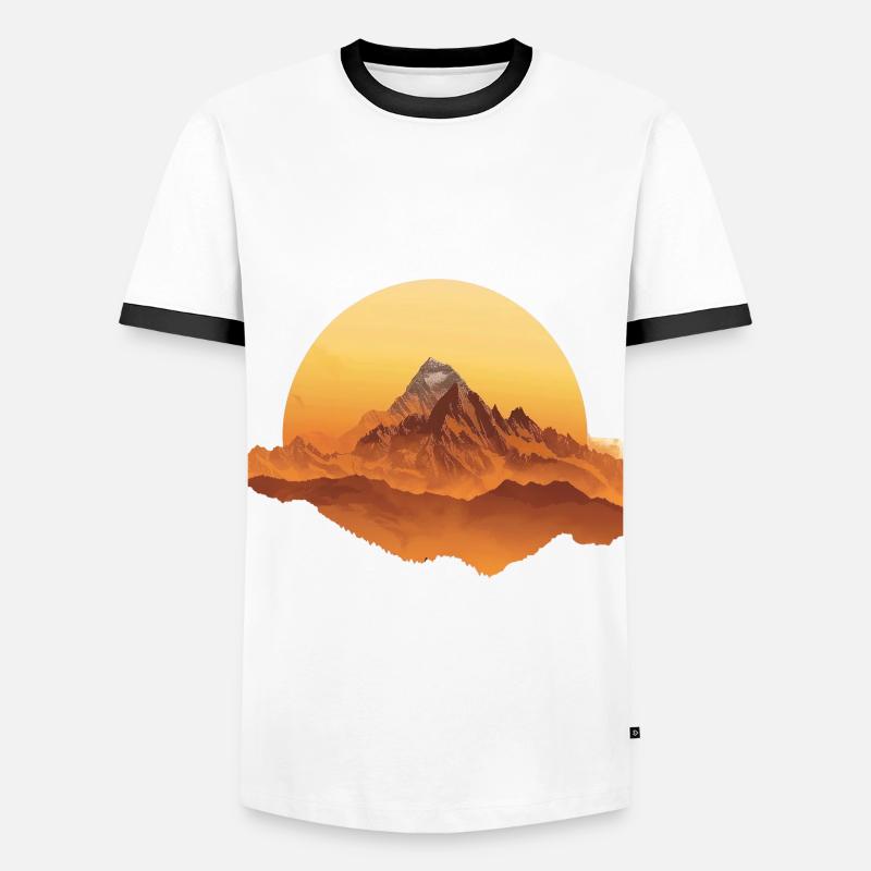 Sunset Mountains Circular Shape - Men's Ringer Shirt - white/black