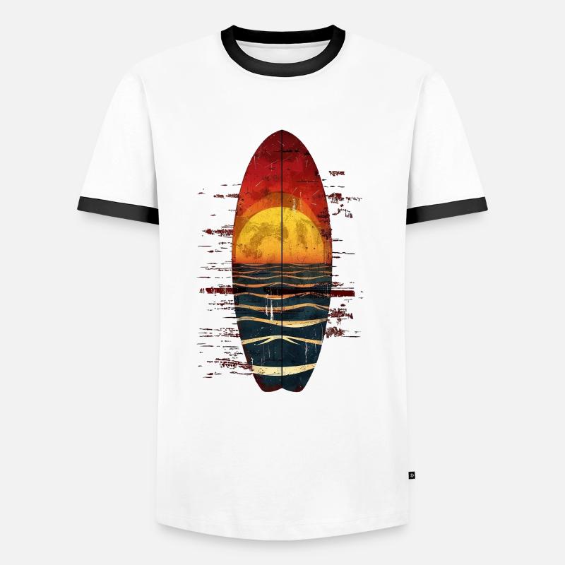 Sunset Surfer Experience - Men's Ringer Shirt - white/black
