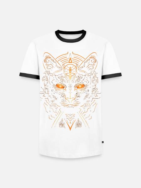 Bastet - T-shirt contrasté Homme - blanc/noir