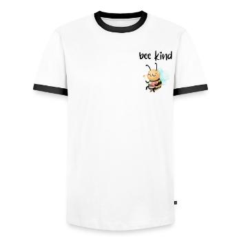 Bee Child Saying Gift - Men's Ringer Shirt - white/black - Front - AI Model Female 172 light (172cm) & AI Model Male 178 dark (178cm)