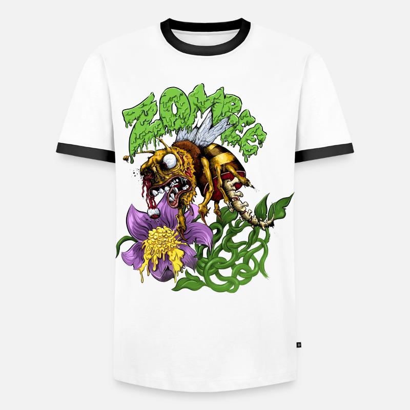 Zombee - Men's Ringer Shirt - white/black