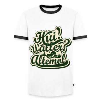 Oh du schöner Westerwald Wäller - Männer Kontrast-T-Shirt - Weiß/Schwarz - Vorne - AI Model Female 172 light (172cm) & AI Model Male 178 dark (178cm)