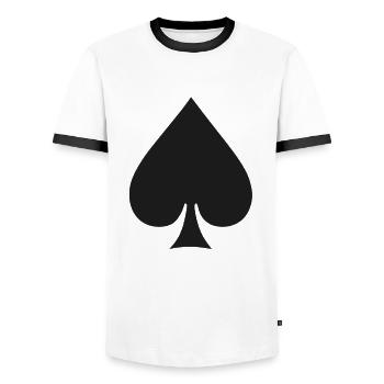 Pik - Männer Kontrast-T-Shirt - Weiß/Schwarz - Vorne - AI Model Female 172 light (172cm) & AI Model Male 178 dark (178cm)
