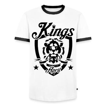 April Geburtstag Geschenk Könige geboren Geburt - Männer Kontrast-T-Shirt - Weiß/Schwarz - Vorne - AI Model Female 172 light (172cm) & AI Model Male 178 dark (178cm)