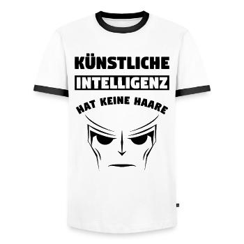 Glatze Haare Lustig Humor Witz Spruch Geschenk - Männer Kontrast-T-Shirt - Weiß/Schwarz - Vorne - AI Model Female 172 light (172cm) & AI Model Male 178 dark (178cm)