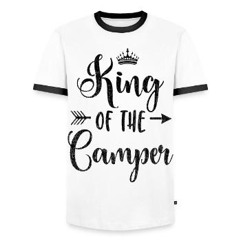 Camper Camping König Caravan Motorhome Men - Men's Ringer Shirt - white/black - Front - AI Model Female 172 light (172cm) & AI Model Male 178 dark (178cm)