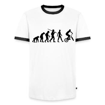 BMX Evolution BMX Roue - T-shirt contrasté Homme - blanc/noir - Devant - AI Model Female 172 light (172cm) & AI Model Male 178 dark (178cm)