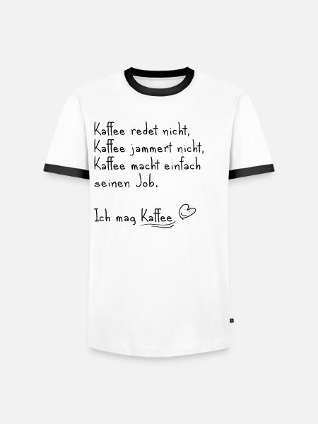 Ich mag Kaffee - Männer Kontrast-T-Shirt - Weiß/Schwarz
