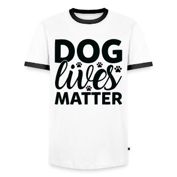 Dog lives matter - Men's Ringer Shirt - white/black - Front - AI Model Female 172 light (172cm) & AI Model Male 178 dark (178cm)