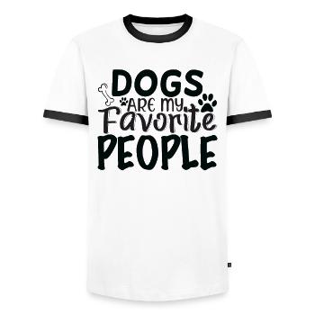 Les chiens sont mes personnes préférées - T-shirt contrasté Homme - blanc/noir - Devant - AI Model Female 172 light (172cm) & AI Model Male 178 dark (178cm)