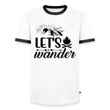 Hiking Nature Outdoor Mountains - Men's Ringer Shirt - white/black - Front - AI Model Female 172 light (172cm) & AI Model Male 178 dark (178cm)