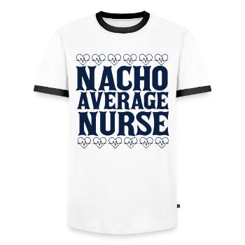 Nacho Infirmière moyenne - T-shirt contrasté Homme - blanc/noir - Devant - AI Model Female 172 light (172cm) & AI Model Male 178 dark (178cm)