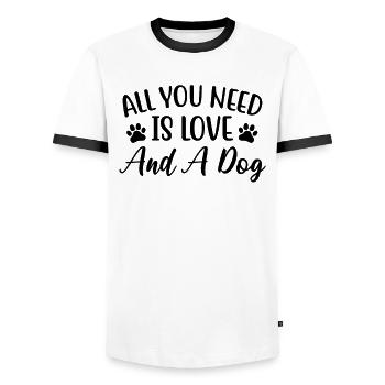 Un vrai ami laisse des pattes - T-shirt contrasté Homme - blanc/noir - Devant - AI Model Female 172 light (172cm) & AI Model Male 178 dark (178cm)