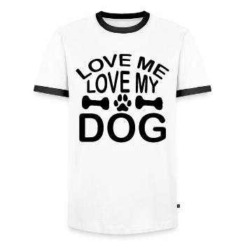 Liebe mich liebe meinen Hund - Männer Kontrast-T-Shirt - Weiß/Schwarz - Vorne - AI Model Female 172 light (172cm) & AI Model Male 178 dark (178cm)