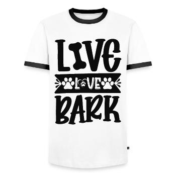 Leben Liebe Bellen - Männer Kontrast-T-Shirt - Weiß/Schwarz - Vorne - AI Model Female 172 light (172cm) & AI Model Male 178 dark (178cm)